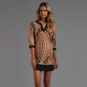 Trina Turk Kurta Silk Blend Tribal Dress Size 4